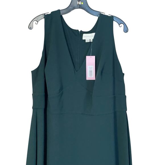 Sachin + Babi Emerald Green Stretch Crepe Sleeveless Loretta Gown Size 16W NWT - Picture 4 of 11